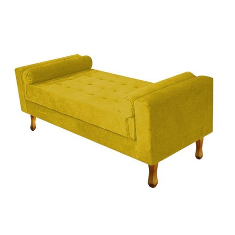 Recamier Félix Solteiro 90cm Suede Amarelo