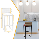 Ver imagem 2 de Kit 6 Banquetas Quadrada Junco Cappuccino para Balcão Ilha Cozinha Área Gourmet Bancada Piscina Bar
