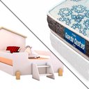 Ver imagem 3 de Cama Casinha Montessoriana Infantil Com Escadinha Branco Ayla E Colchão Probel Guarda Costas