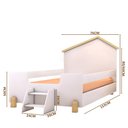 Ver imagem 4 de Cama Casinha Montessoriana Infantil Com Escadinha Branco Ayla E Colchão Probel Guarda Costas