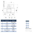Ver imagem 4 de Válvula Registro Mini Esfera 1/2 Macho X Fêmea Cromada Alavanca On Off Ivm Italy Latão Cromado