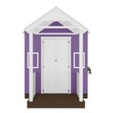 Ver imagem 6 de Casinha de Brinquedo Mdf com Varanda Artesanal Branco/lilás L12 - Gran Belo Casinha Infantil