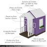 Casinha de Brinquedo Mdf com Varanda Artesanal Branco/lilás L12 - Gran Belo Casinha Infantil - 3