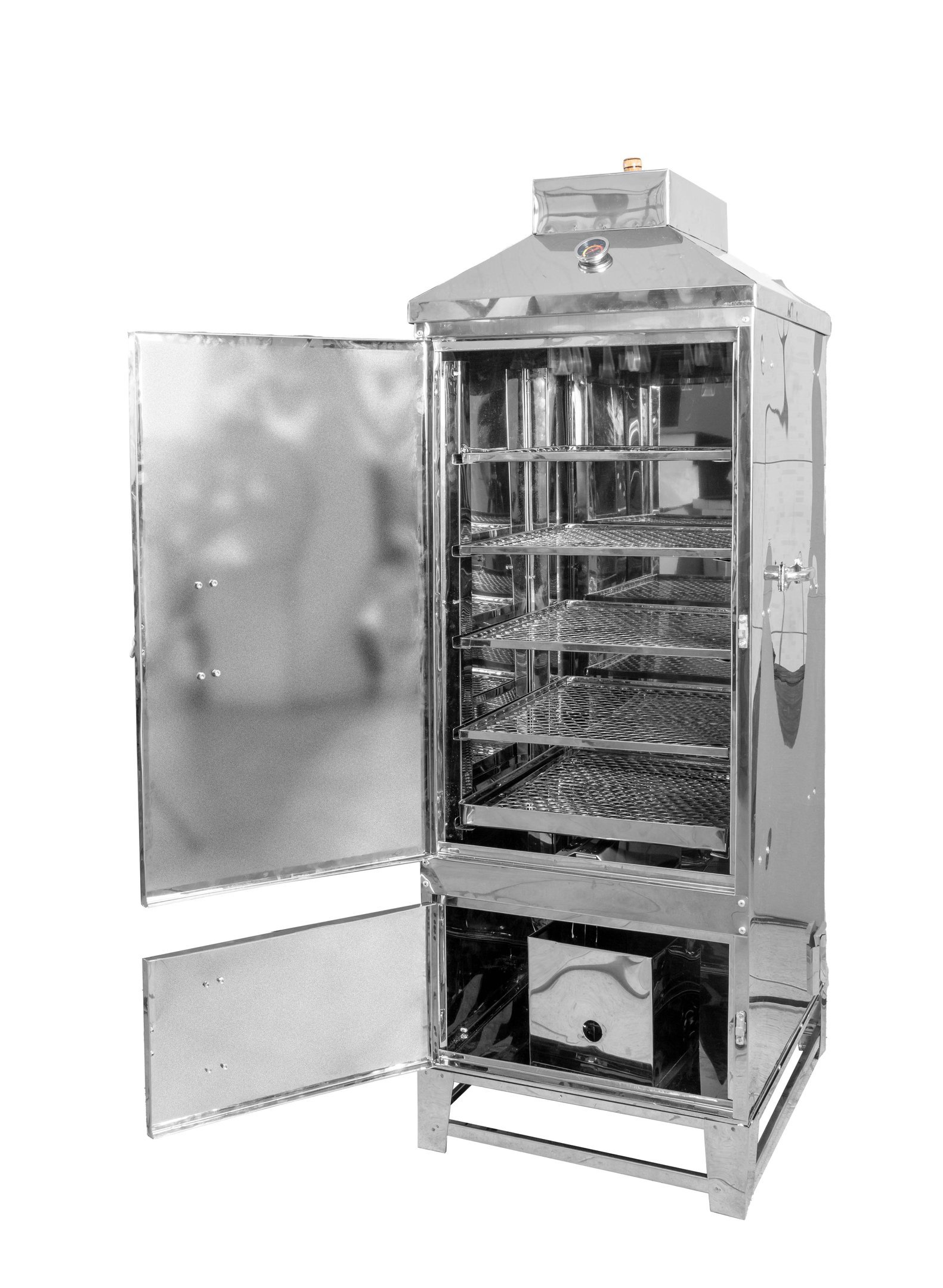 Defumador Profissional Inox 50x60 C/ 5 Bandejas E Kit Gás - 1