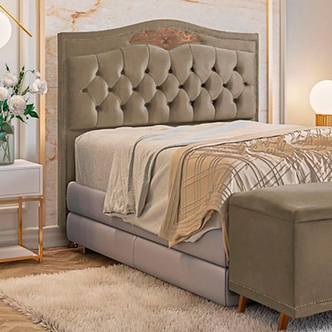 Cabeceira Holanda 195cm King Size Estofada Veludo Star Confort
