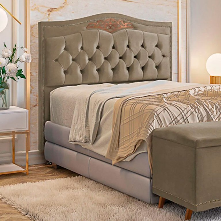 Cabeceira Holanda 195cm King Size Estofada Veludo Star Confort Cabeceira Holanda 195cm King Size Estofada Veludo Star Confort
