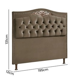Cabeceira Holanda 195cm King Size Estofada Veludo Star Confort - 3