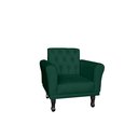 Ver imagem 2 de Kit 2 Poltronas Decorativa Classic Suede Verde Pés Madeira Ms Decor