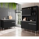Ver imagem 2 de Cozinha Compacta Alice e Balcão Gabinete Com Pia Tatiane 120cm Preto - AJL Móveis