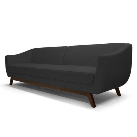 Sofá Atenas 3 Lugares 230cm C05 Corino Preto - Domi
