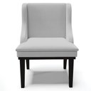 Ver imagem 7 de Kit 2 Poltronas Decorativas Base Fixa de Madeira Firenze Linho Cinza/Preto - Gran Belo