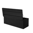 Ver imagem 2 de Kit Painel Cabeceira E Calçadeira Baú 140cm Casal Preto