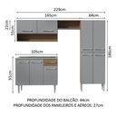 Ver imagem 4 de Armário de Cozinha Compacta 229cm com Pia Rustic/Cinza Emilly Madesa 10