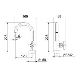 Torneira Docol Invicta Cromada 1/4 de Volta 226x88x169mm - 4