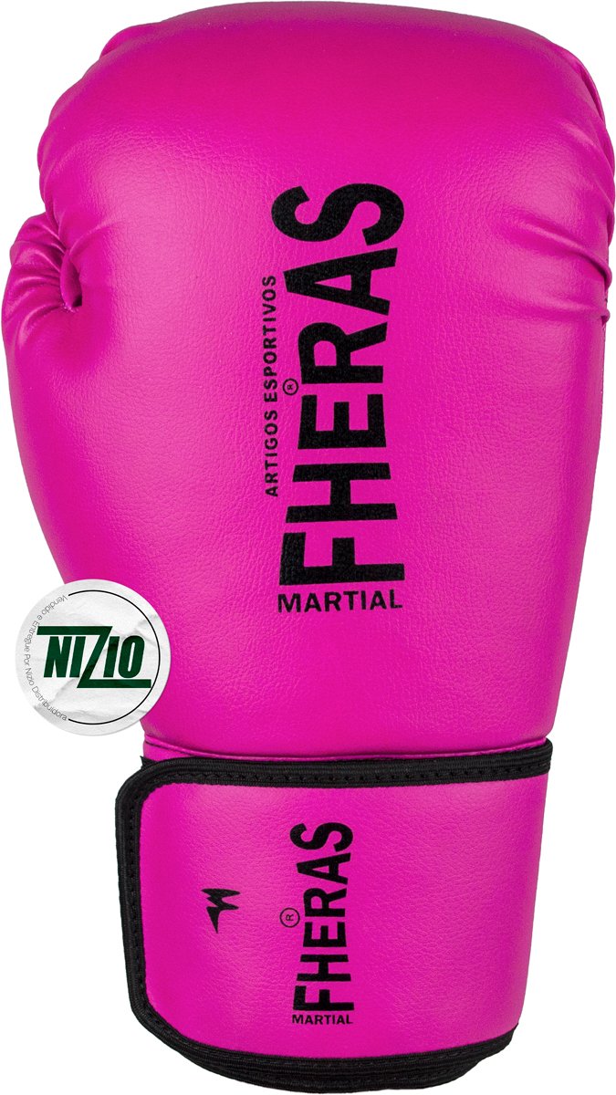Kit Luva de Boxe Muay Thai MMA Bandagem Rosa 08oz - 3