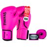 Kit Luva de Boxe Muay Thai MMA Bandagem Rosa 08oz - 1