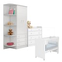 Ver imagem 2 de Conjunto Infantil Doce Sonho Branco: Berço Doce Sonho + Kit Rodízios + Cômoda Doce Sonho + Guarda