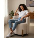Ver imagem 4 de Poltrona Lounge Bouclé Estopar ? Moderna para Sala, Recepção e Quarto