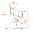 Ver imagem 3 de Cadeira Office Presidente Revestimento em Couro/Tecido e Base Aço Cromado Valencia