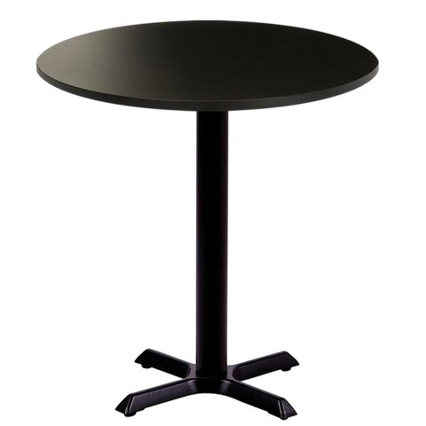 Mesa Ômega em Ferro Preto Pintura Eletrostática 74 cm (Altura) com Tampo em MDP Redonda 70 cm Cor Pr