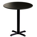 Ver imagem 1 de Mesa Ômega em Ferro Preto Pintura Eletrostática 74 cm (Altura) com Tampo em MDP Redonda 70 cm Cor Pr