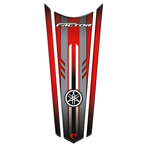Adesivo Faixa Gravata Resinado Tanque Moto Factor Vermelho