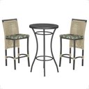 Ver imagem 1 de Mesa Bistrô 2 Banquetas Roma Preta Náutica Estofado 5 Trama Rami