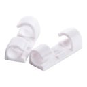 Ver imagem 1 de Kit Clip Organizador de Cabos e Fios Adesivo 3M 40 Un Fixador Zigzag Passa Fio Branco TV Rede Pc