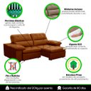 Ver imagem 6 de Sofa Retratil Reclinavel 2 Lugares 2,40 Crystal Veludo Laranjado Lansofbr Lansof Brasil