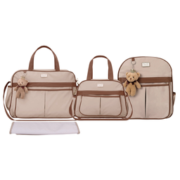 Kit Bolsas Maternidade Espera Feliz Luxo Hope Bege - 1