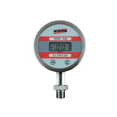 Manômetro Digital Saída Reta Escala 0 A 19,99 Bar Npt Resolução 0,1 Bar Rosca 1/2 Mpd-920