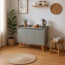Ver imagem 1 de Aparador Buffet 90cm Retro MDF Verde Madri - On Móveis