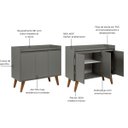 Ver imagem 3 de Aparador Buffet 90cm Retro MDF Verde Madri - On Móveis