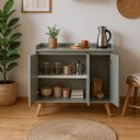 Ver imagem 2 de Aparador Buffet 90cm Retro MDF Verde Madri - On Móveis