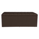 Ver imagem 4 de Kit Cabeceira e Calçadeira Recamier Baú King 1,95m Holanda Suede - Pallazio Cor:Marrom