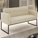 Ver imagem 2 de Sofá Namoradeira Base Industrial Preto Ana Suede Bege - Ibiza
