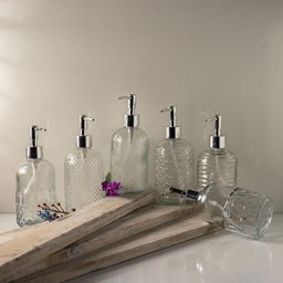 Suporte para Sabonete Líquido de Vidro 12 Peças Sortido Banheiro Bancada Dispenser - 5 Suporte para Sabonete Líquido de Vidro 12 Peças Sortido Banheiro Bancada Dispenser - 5