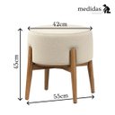 Ver imagem 3 de Kit 2 Puffs Dual em Linho e Madeira 2 em 1 Versátil Moderno - Palha