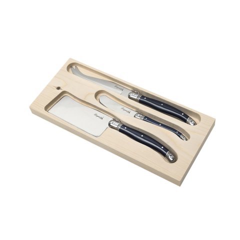 Conjunto de 3 Facas Queijo Laguiole La Tour Luxo - Azul