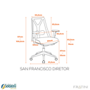 Ver mais imagens de Cadeira Office San Francisco Diretor PP em Tela Mesh - Fratini