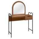 Ver imagem 2 de Penteadeira Clássica Minimalista Aço e Mdf C/ Gaveta Espelho Nature