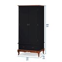 Ver imagem 5 de Guarda Roupa Solteiro 2 Portas 1 Gaveta 60406 Linz Móveis - Preto/Imbuia