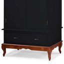 Ver imagem 4 de Guarda Roupa Solteiro 2 Portas 1 Gaveta 60406 Linz Móveis - Preto/Imbuia
