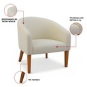 Ver imagem 3 de Poltrona Sala Decorativa Stella Pé Madeira Trapézio Castanho Bouclê D03 - D’Rossi