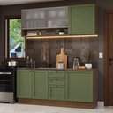 Ver imagem 1 de Armário de Cozinha Compacta 180 Cm Rustic-verde Vik Madesa 03 Rustic-verde