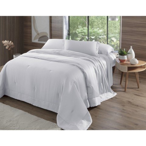 Colcha 400 Fios Bambu Branca Bali Kacyumara - Casa k