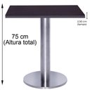 Ver imagem 5 de Mesa Beta Big Inox 75 Cm (alt) Disco Redondo Tampo Mdp Quadrado 70 Cm (larg) X 2,50 Cm (alt) Preto