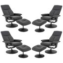 Ver imagem 1 de Kit 4 Poltronas do Papai com Massagem Elétrica Giratória Reclinável com Apoio de Pés Nebraska Pu Pre