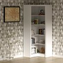 Ver imagem 2 de Armário de Canto Para Escritório E Home Office 4 Prateleiras Brandon 171x68 T01 Branco - Lyam