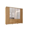 Ver imagem 2 de Guarda Roupa Roupeiro Casal Solteiro 4 Espelhos 6 Gavetas 10 Prateleiras Organizador Marrom Madeira